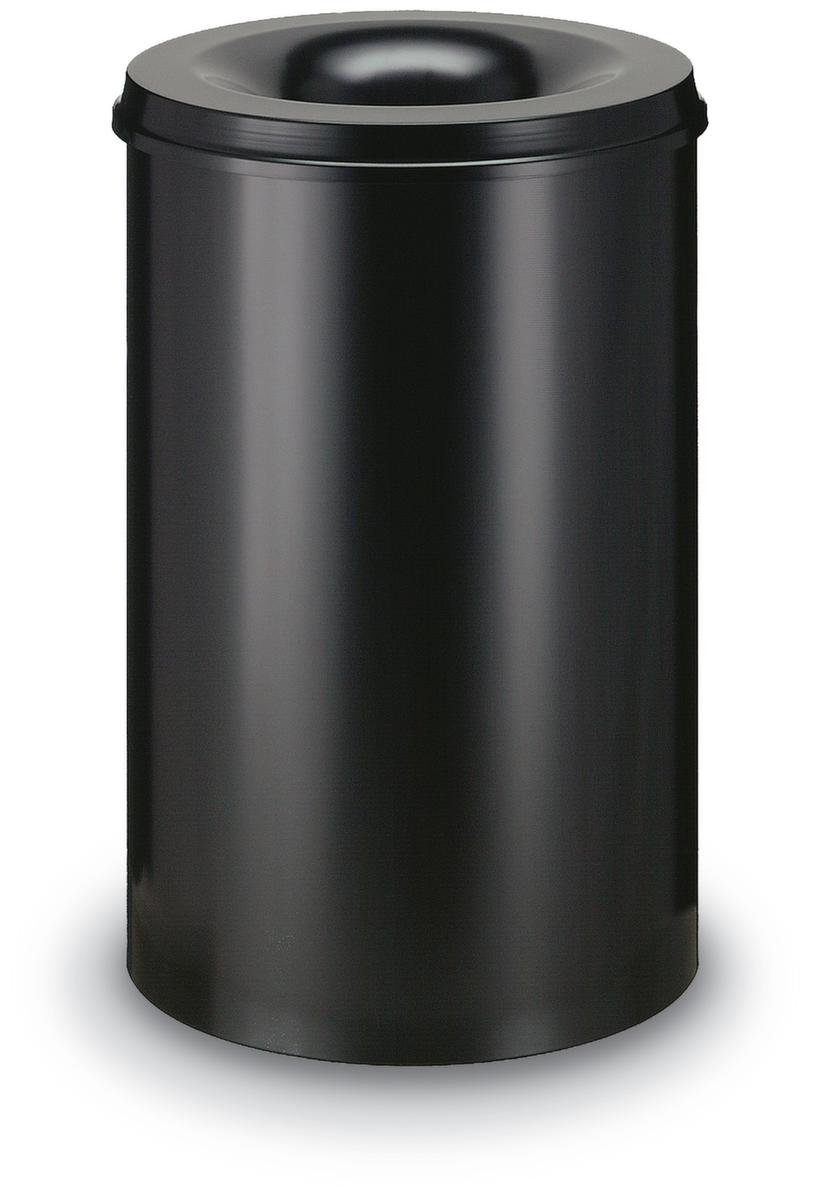 Corbeille à papier autoextinguible en acier, 110 l, noir, partie supérieure noir  ZOOM