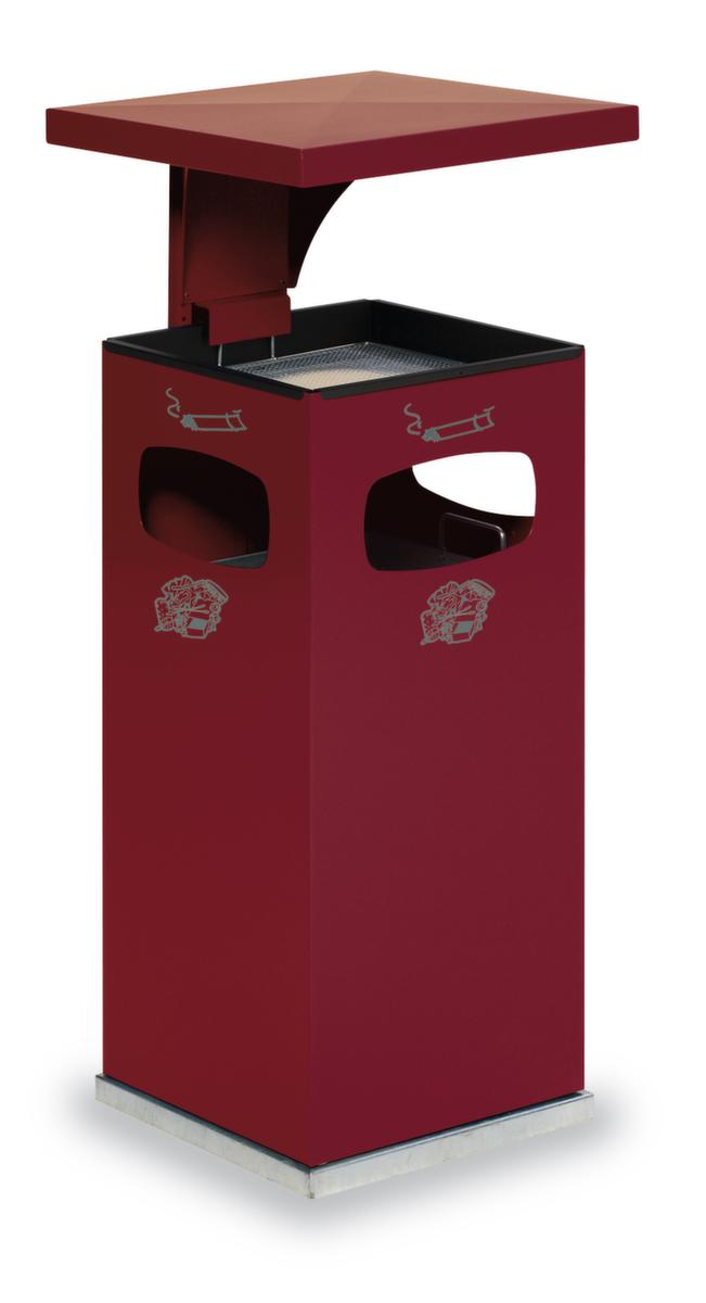 Cendrier poubelle avec 3 ouvertures d'introduction, rouge pourpre  ZOOM