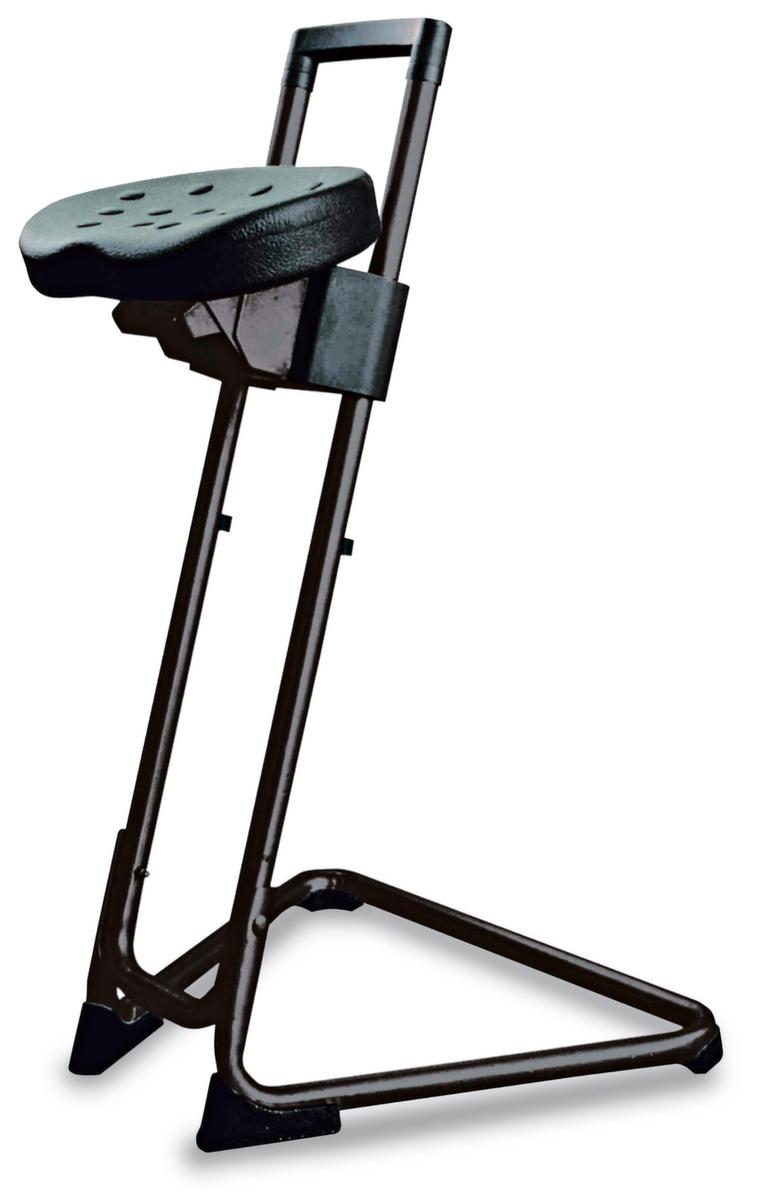 Siège assis-debout ESD, hauteur d’assise 600 - 850 mm, piètement noir  ZOOM