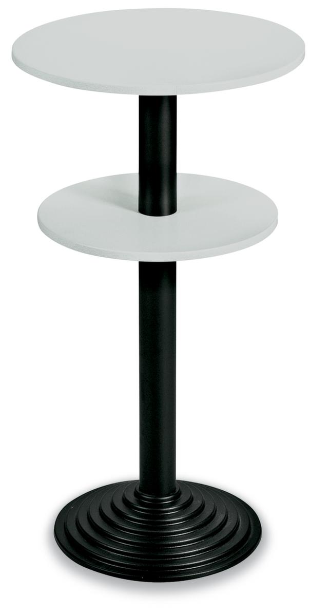 Table haute avec pied à disque, Ø 600 mm, panneau gris clair  ZOOM