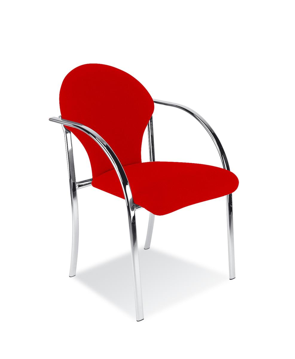 Nowy Styl Siège visiteur avec accoudoirs courbés, assise tissu (100 % polyoléfine), rouge foncé