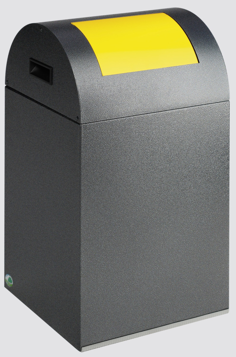 VAR Collecteur de recyclage WSG 40 R avec trappe d'insertion, 43 l, argent antique, couvercle RAL1023 jaune signalisation  ZOOM
