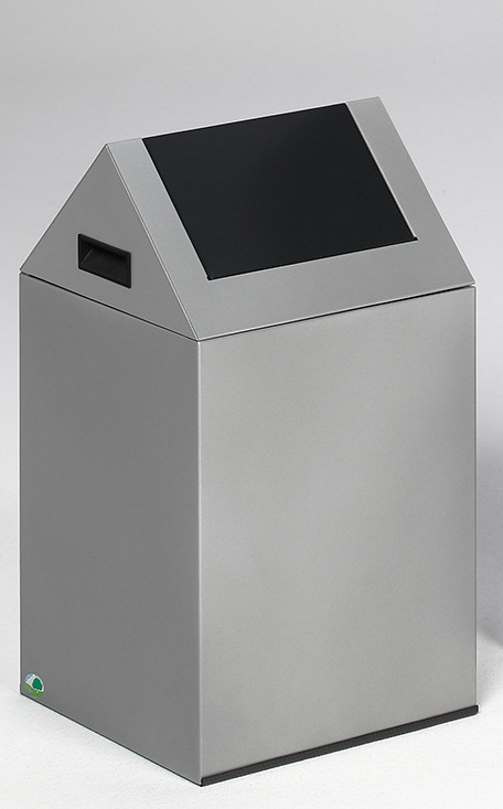 VAR Collecteur de recyclage WSG 40 S avec couvercle oscillant, 43 l, argent, couvercle RAL7021 gris noir  ZOOM