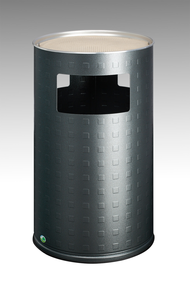 VAR Cendrier poubelle en aluminium H 75 résistant à l'eau de mer, argent antique  ZOOM