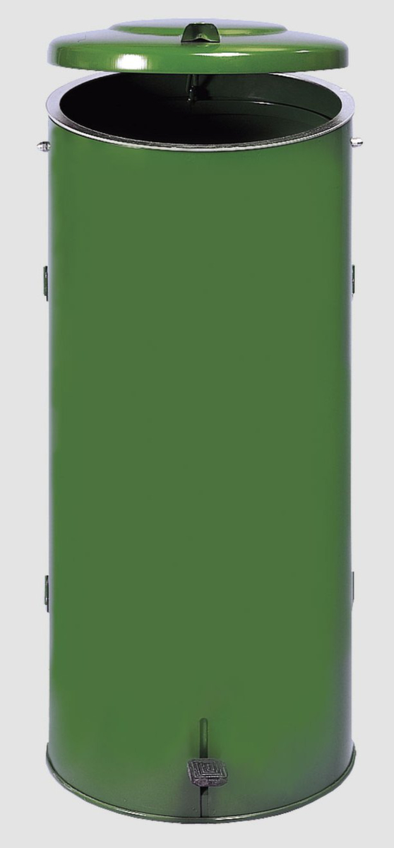 VAR Collecteur de déchets ignifugé Kompakt, 120 l, RAL6001 vert émeraude  ZOOM