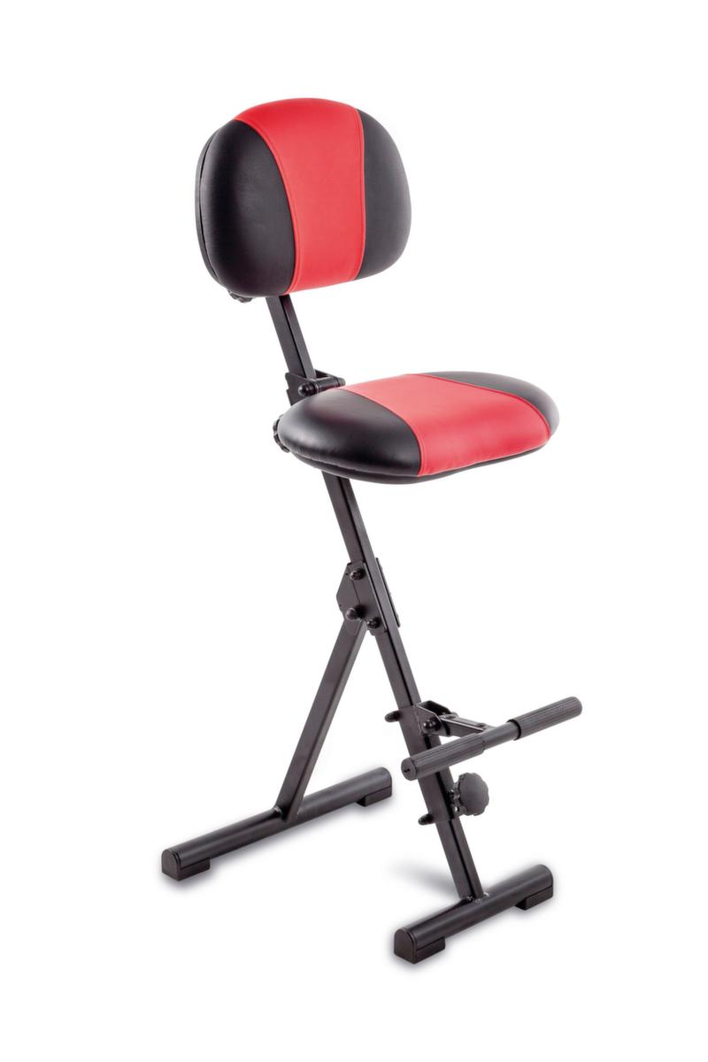 meychair Siège assis-debout Assistent Futura AF-SR avec repose-pieds et dossier, hauteur d’assise 540 - 900 mm, assise noir/rouge  ZOOM
