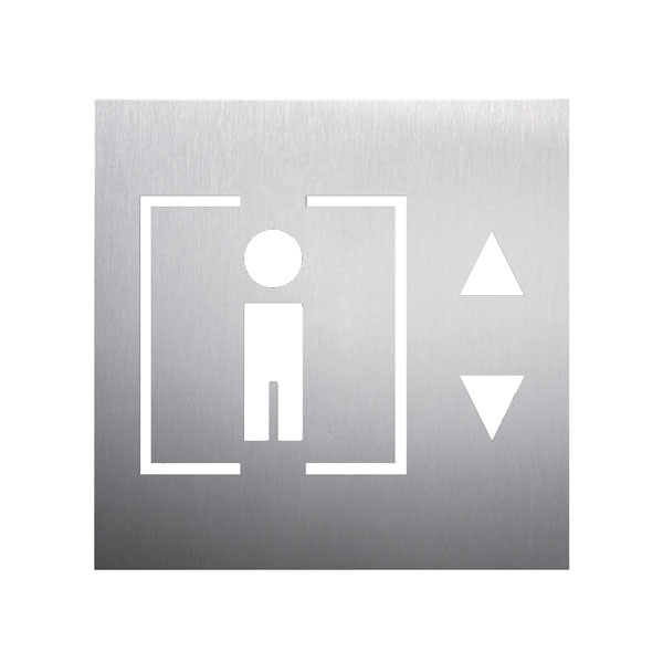 Plaque de porte avec pictogramme en acier inoxydable, acier inoxydable  ZOOM