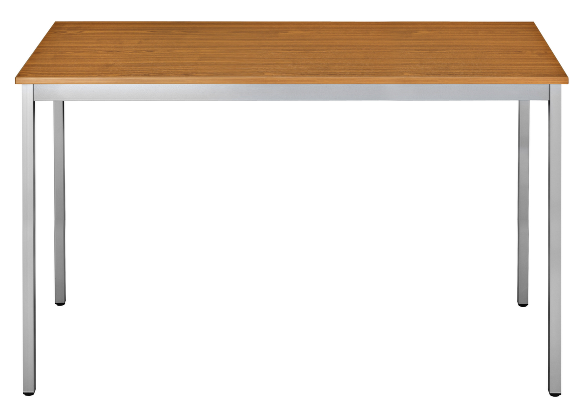 Table polyvalente rectangulaire en tube carré, largeur x profondeur 1200 x 800 mm, panneau cerisier