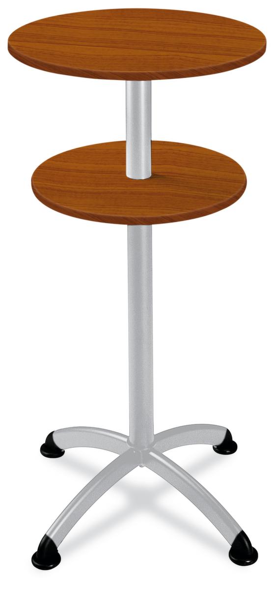 Table haute avec 2 plateaux, Ø 600 mm, panneau cerisier  ZOOM
