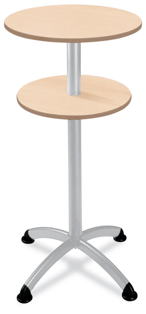Table haute avec 2 plateaux, Ø 600 mm, panneau érable  ZOOM