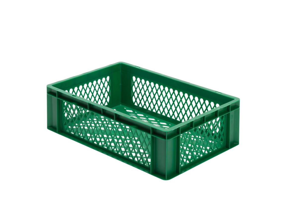Lot De 7 Bacs Gerbables Euro Ajourés 600 X 400 X 150 Mm - Vert, 27 L, Résistants Chocs - Idéal Entrepôt & Transport
