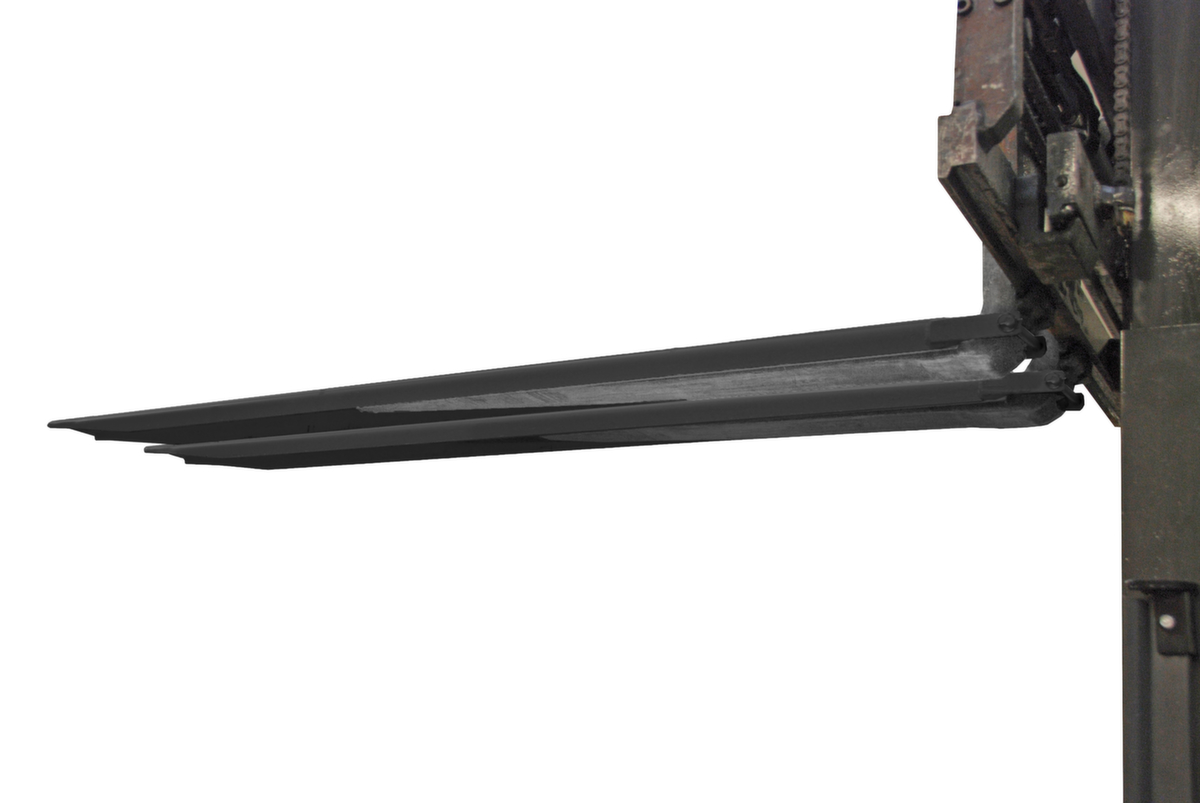 Bauer Rallonge de fourche avec dessous ouvert, RAL7021 gris noir, pour section de dent hauteur x largeur 40 x 120 mm