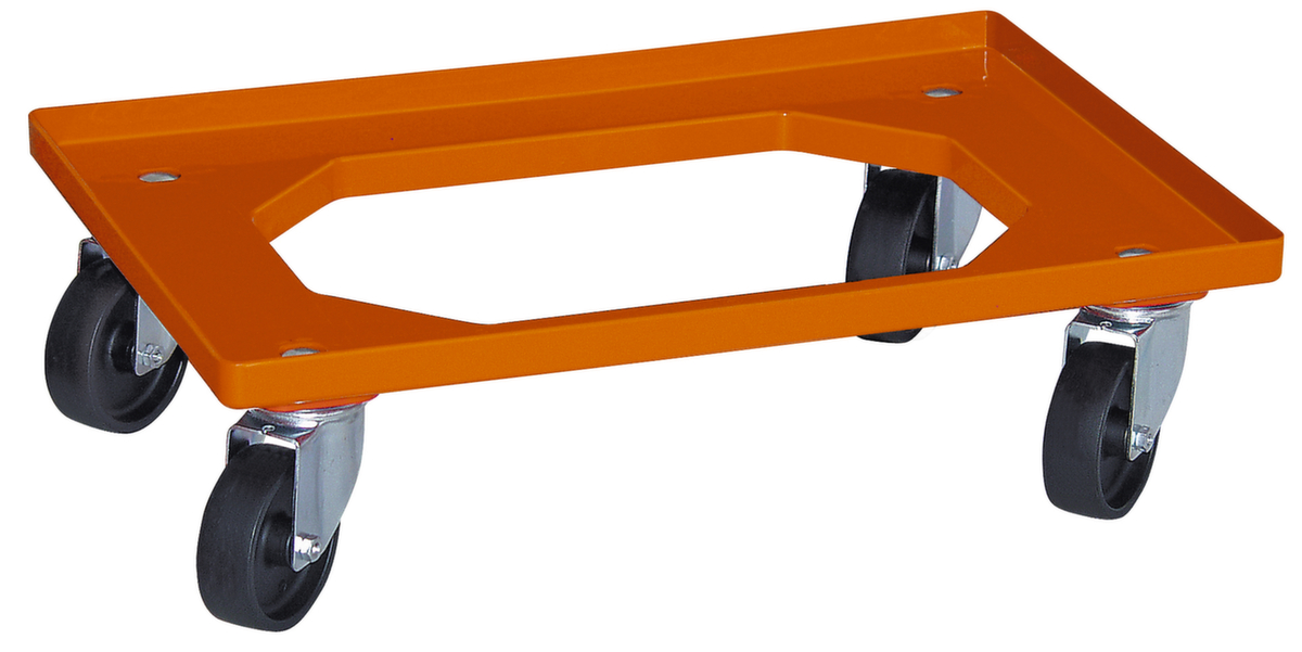 Chariot à caisse avec cadre à angle ouvert, force 250 kg, orange  ZOOM