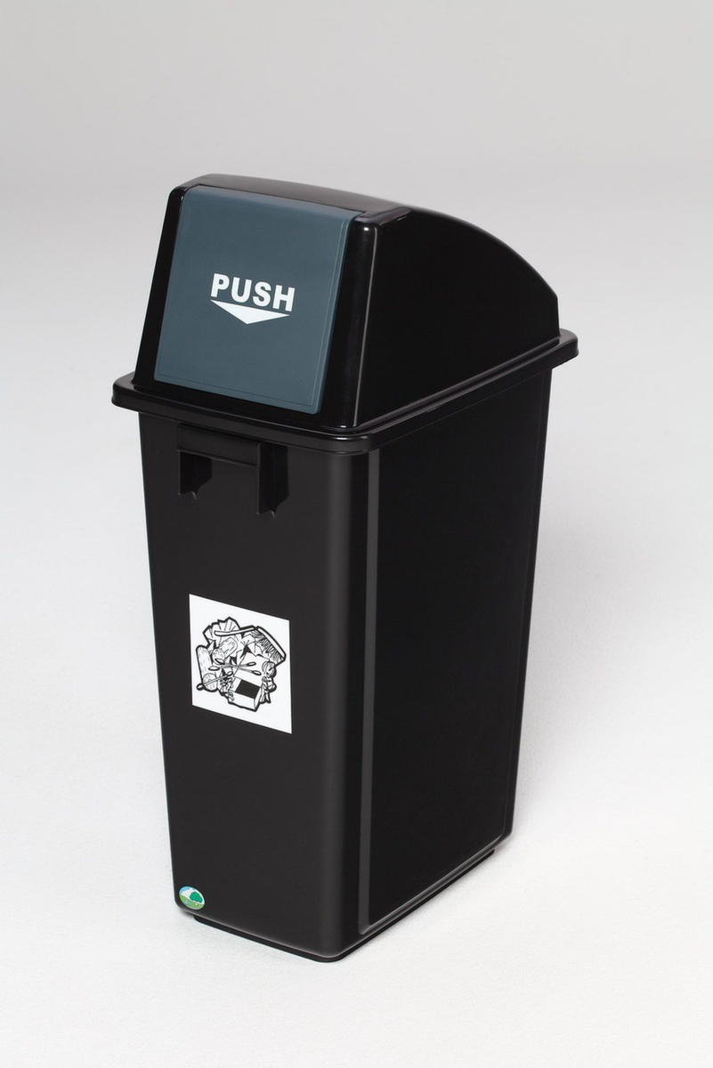 Collecteur de recyclage PP, 58 l, noir, couvercle gris  ZOOM