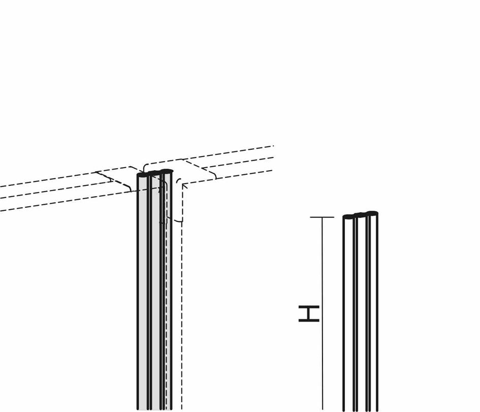 Gera liaison linéaire Pro pour cloison, hauteur 400 mm  ZOOM