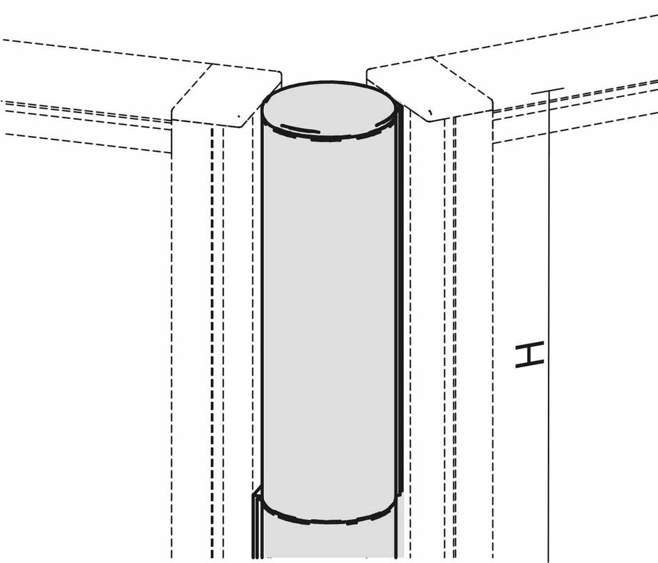 Gera colonne de liaison Pro pour cloison, hauteur 600 mm  ZOOM
