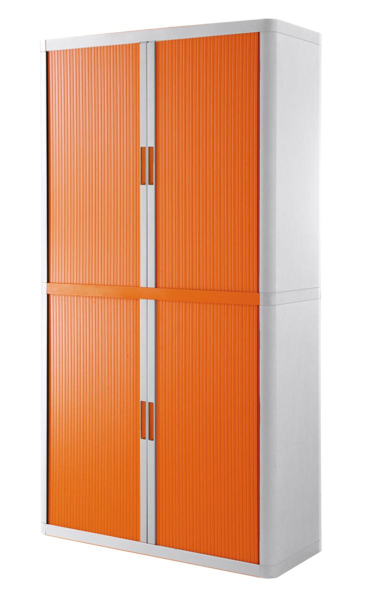 Paperflow Armoire à rideaux transversaux easyOffice®, 4 hauteurs des classeurs, blanc/orange  ZOOM