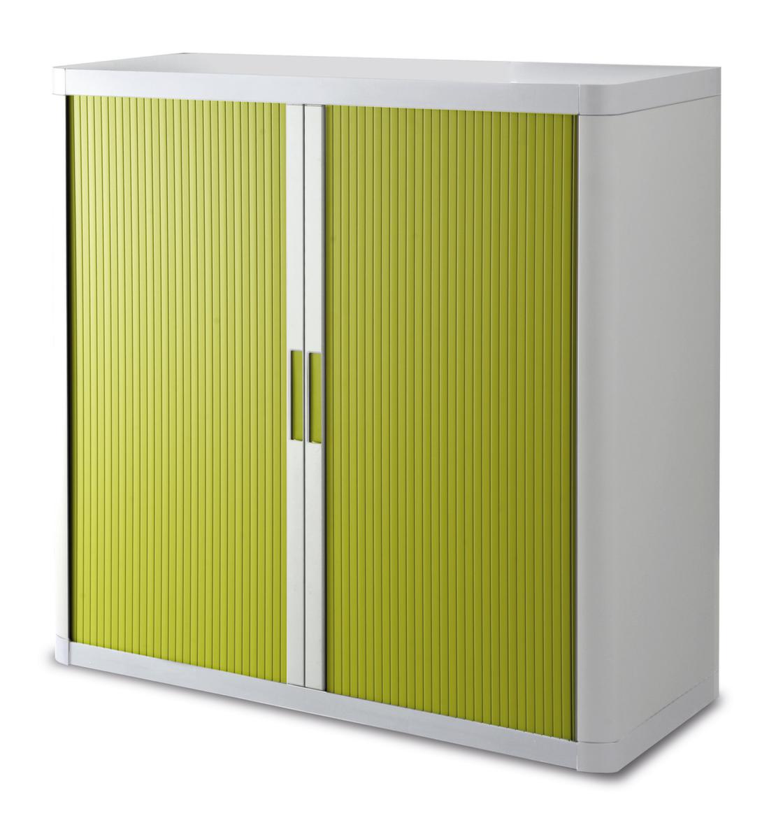 Paperflow Armoire à rideaux transversaux easyOffice®, 2 hauteurs des classeurs, blanc/vert  ZOOM