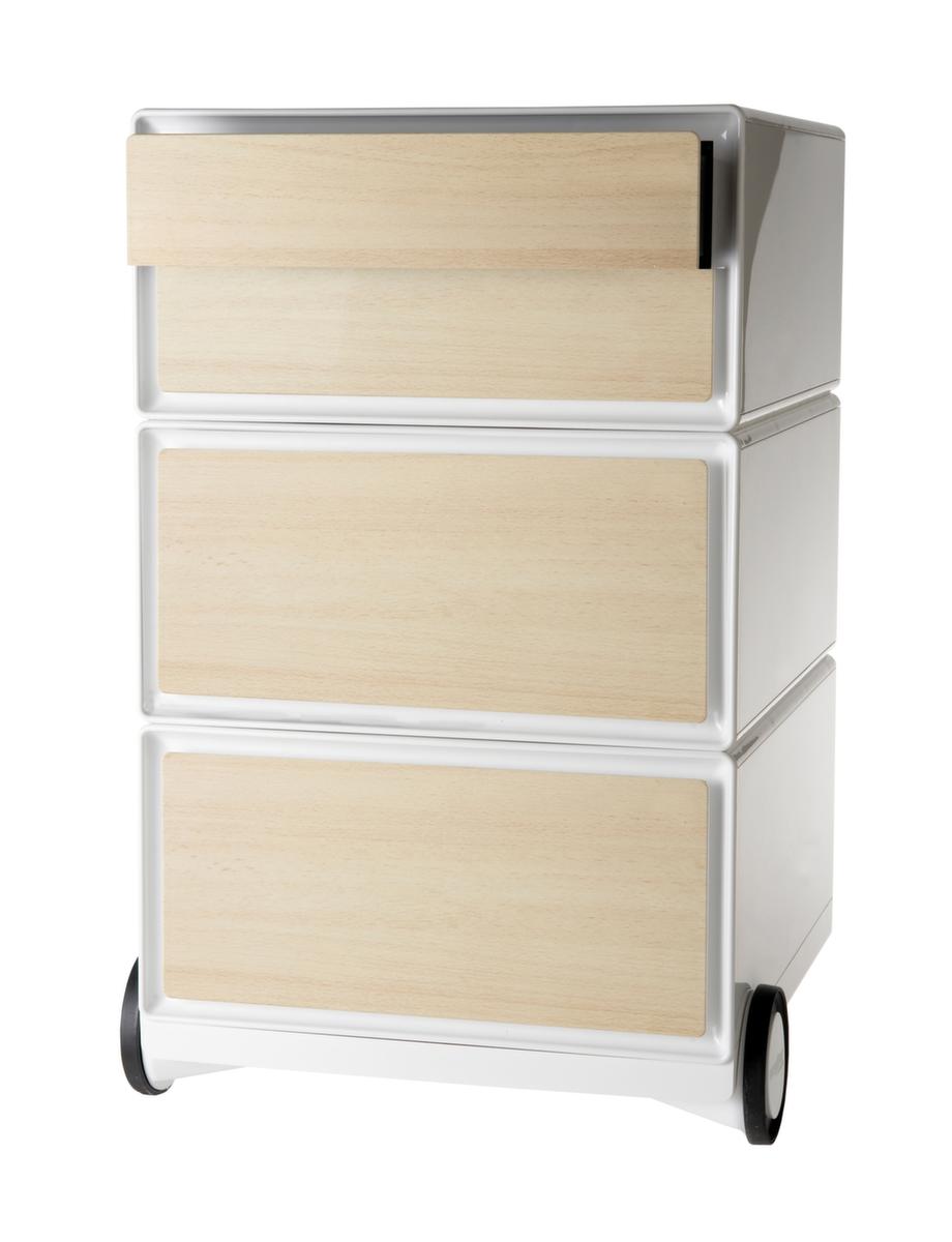 Paperflow Caisson mobile easyBox, 4 tiroir(s), blanc/hêtre  ZOOM