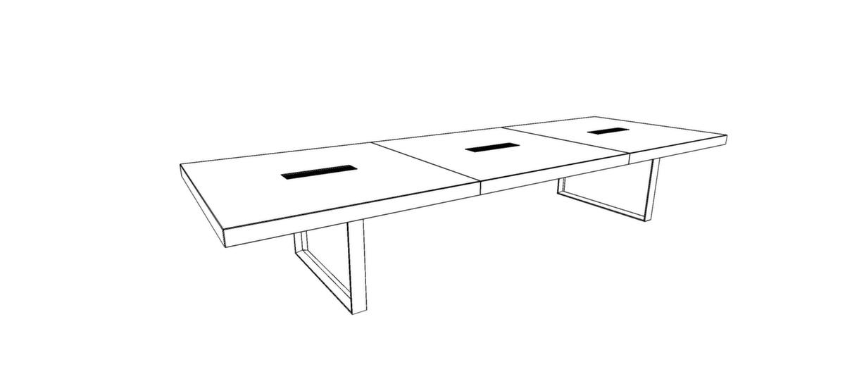Quadrifoglio Table de conférence T45, largeur x profondeur 4200 x 1400 mm, panneau noyer  ZOOM