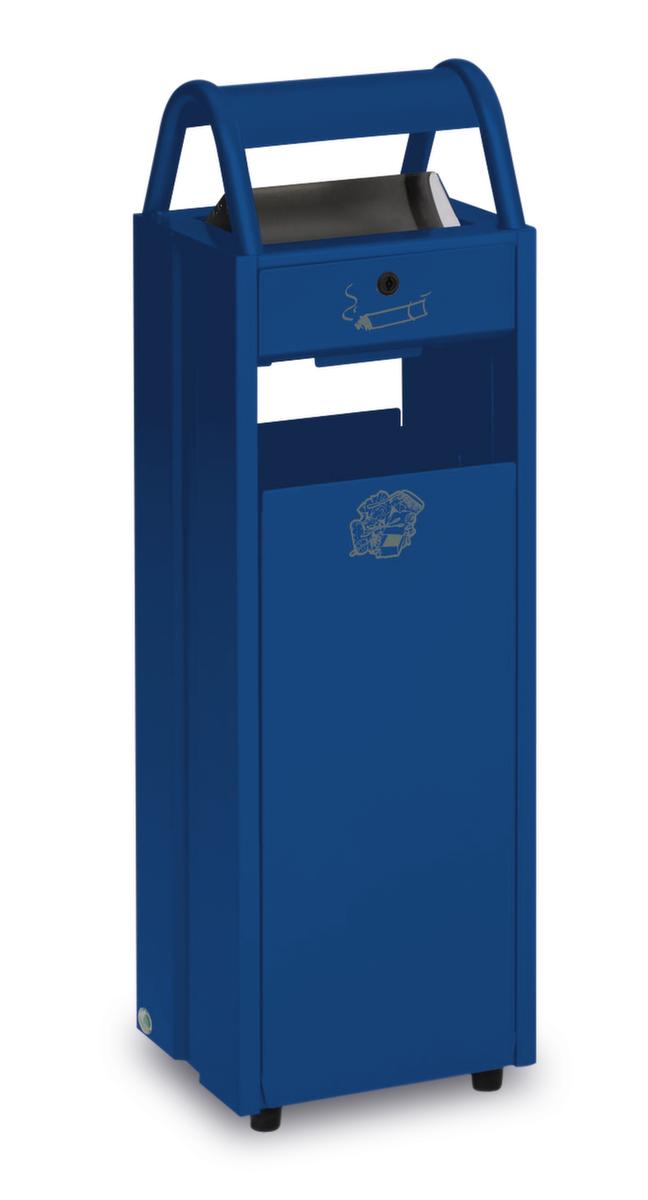 VAR Cendrier poubelle avec 2 ouvertures d'introduction, bleu gentiane  ZOOM