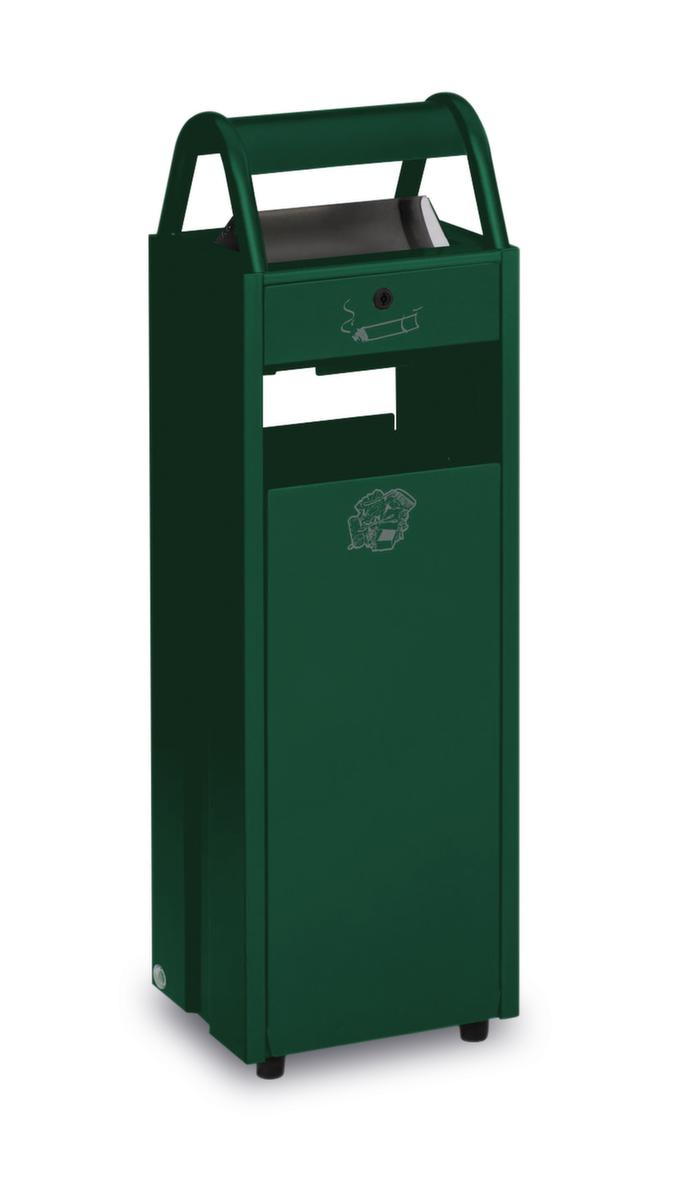 VAR Cendrier poubelle avec 2 ouvertures d'introduction, vert mousse  ZOOM