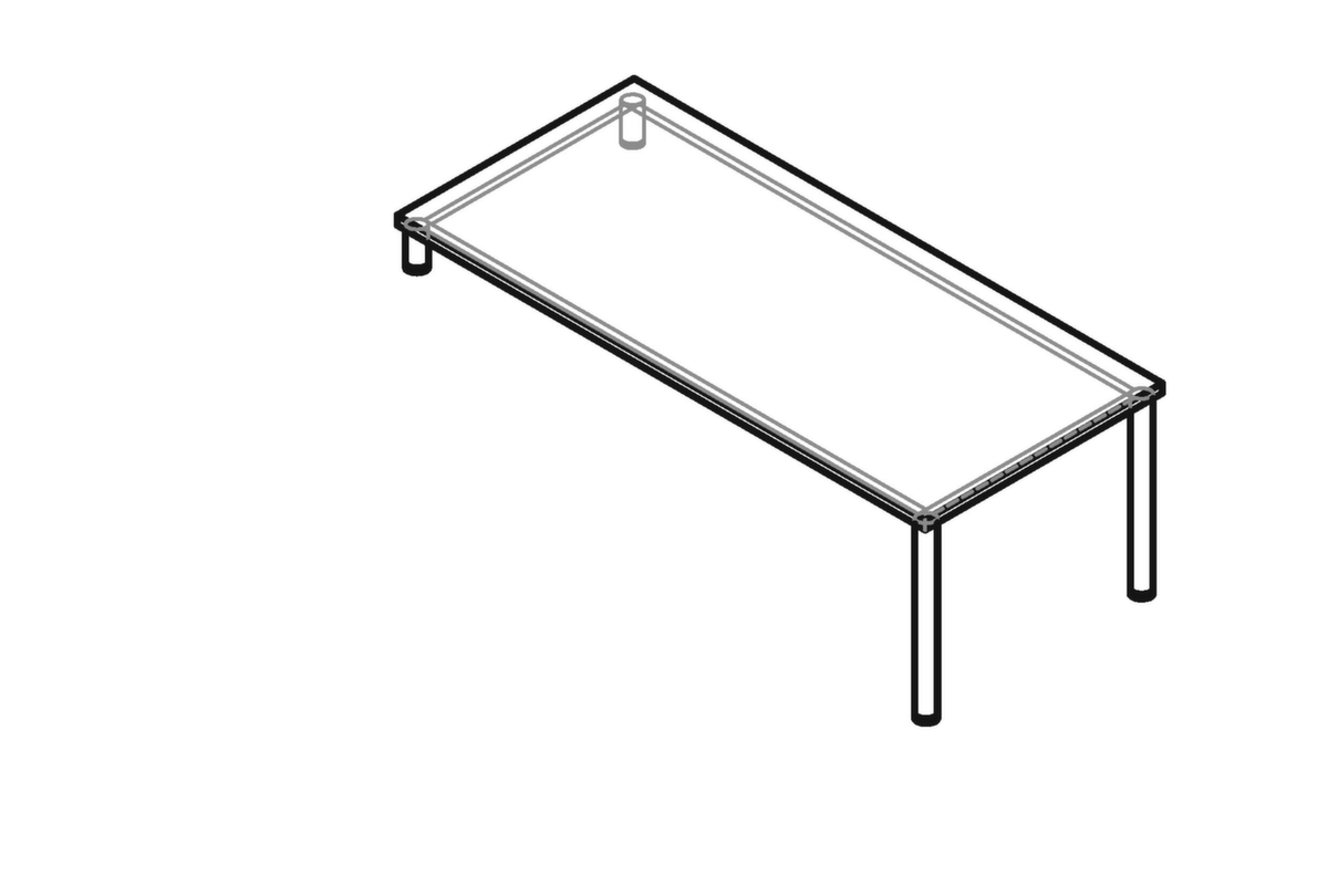 Table de rallonge pour buffet bas, largeur x profondeur 1800 x 800 mm, plaque blanc  ZOOM