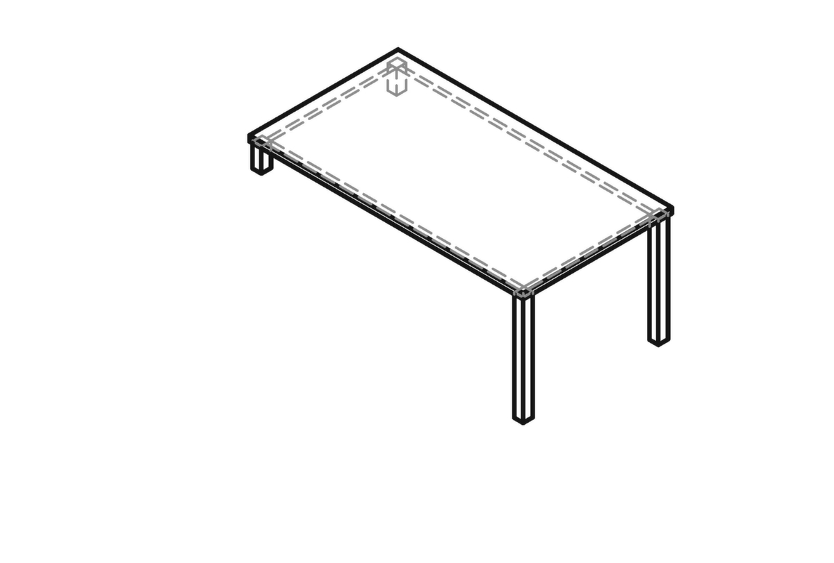 Table de rallonge pour buffet bas, largeur x profondeur 1600 x 800 mm, plaque blanc  ZOOM