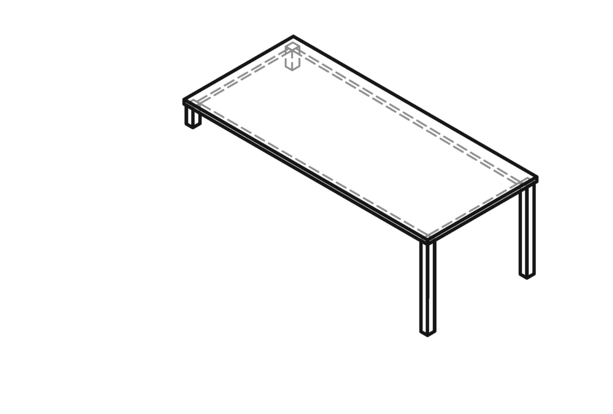 Table de rallonge pour buffet bas, largeur x profondeur 1800 x 800 mm, plaque noyer  ZOOM