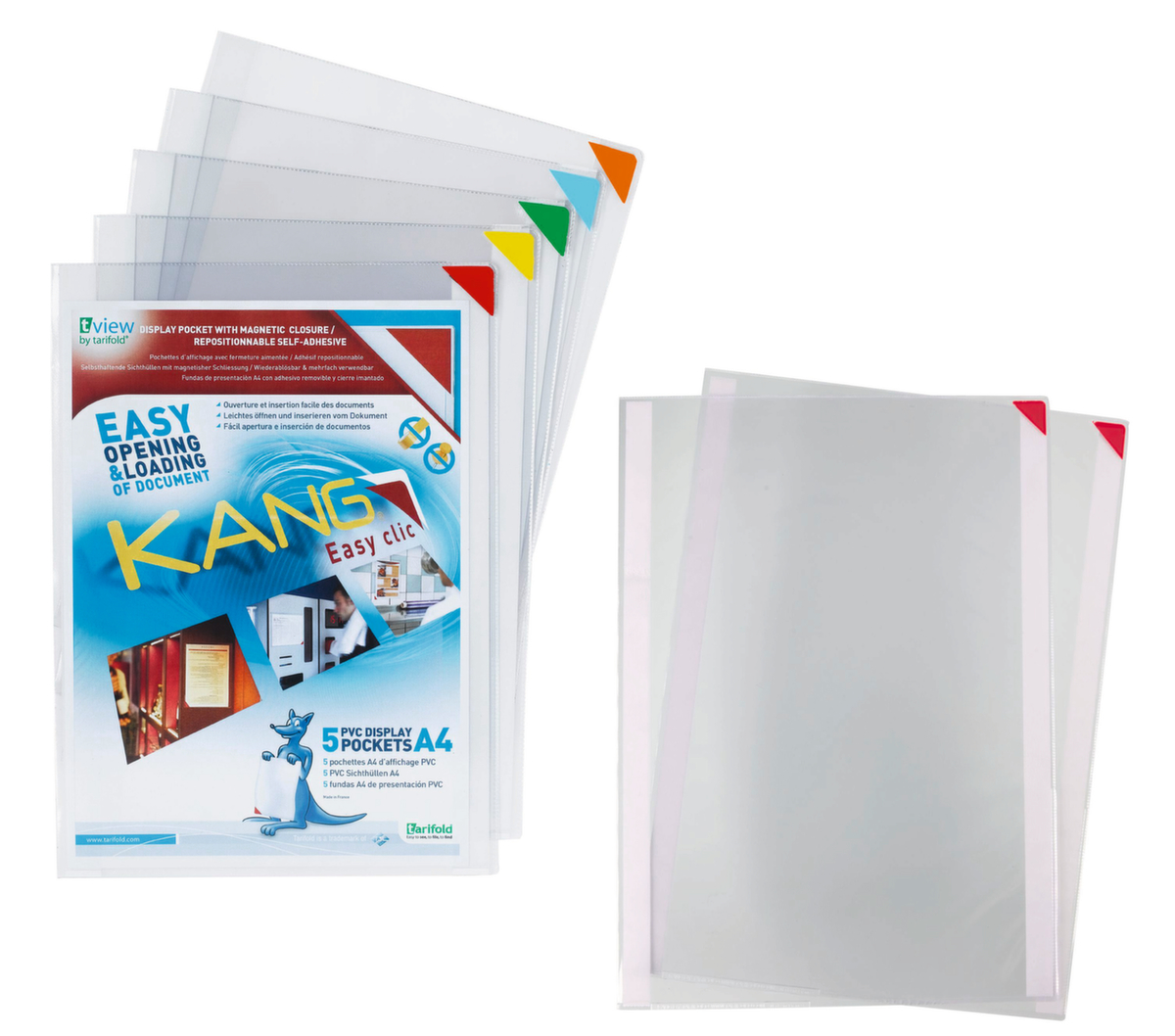 tarifold Chemise transparente KANG Easy clic avec angle coloré  ZOOM