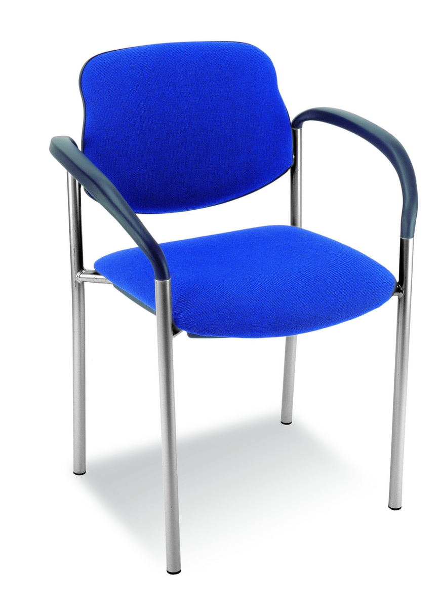 Nowy Styl Siège visiteur gerbable 6 fois Style avec capitonnages, assise tissu (100 % fibres synthétiques), bleu