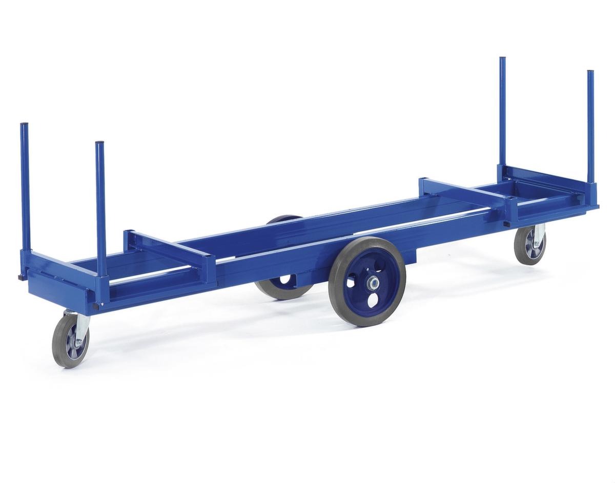 Rollcart Chariot à matériaux longs avec 2 auges et 4 piquets, force 2000 kg, plateau longueur x largeur 2500 x 600 mm  ZOOM