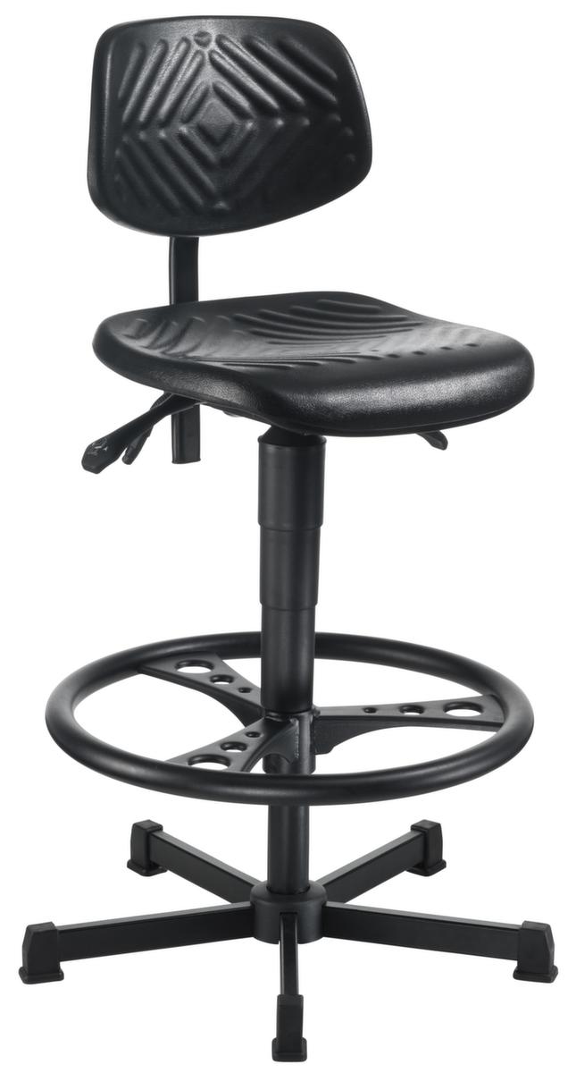 meychair Siège d'atelier Workster Komplex avec assise inclinable, assise mousse PU noir, avec patins en plastique  ZOOM