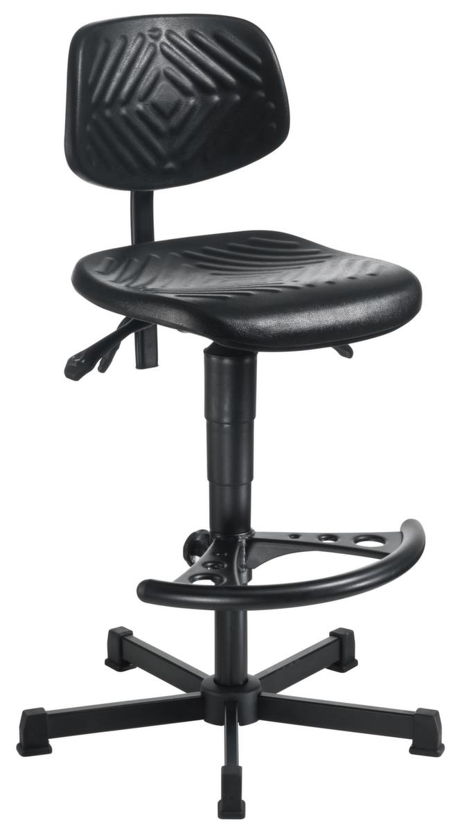meychair Siège d'atelier Workster Komplex avec assise inclinable, assise mousse PU noir, avec patins en plastique  ZOOM