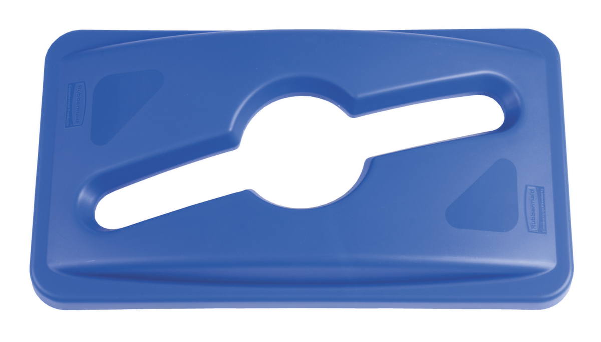 Rubbermaid Couvercle Slim Jim® pour déchets mixtes pour collecteur de recyclage, bleu  ZOOM