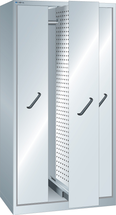 LISTA Armoire avec extensions verticales avec plaques perforées, 3 extensions, RAL7035 gris clair/RAL7035 gris clair  ZOOM