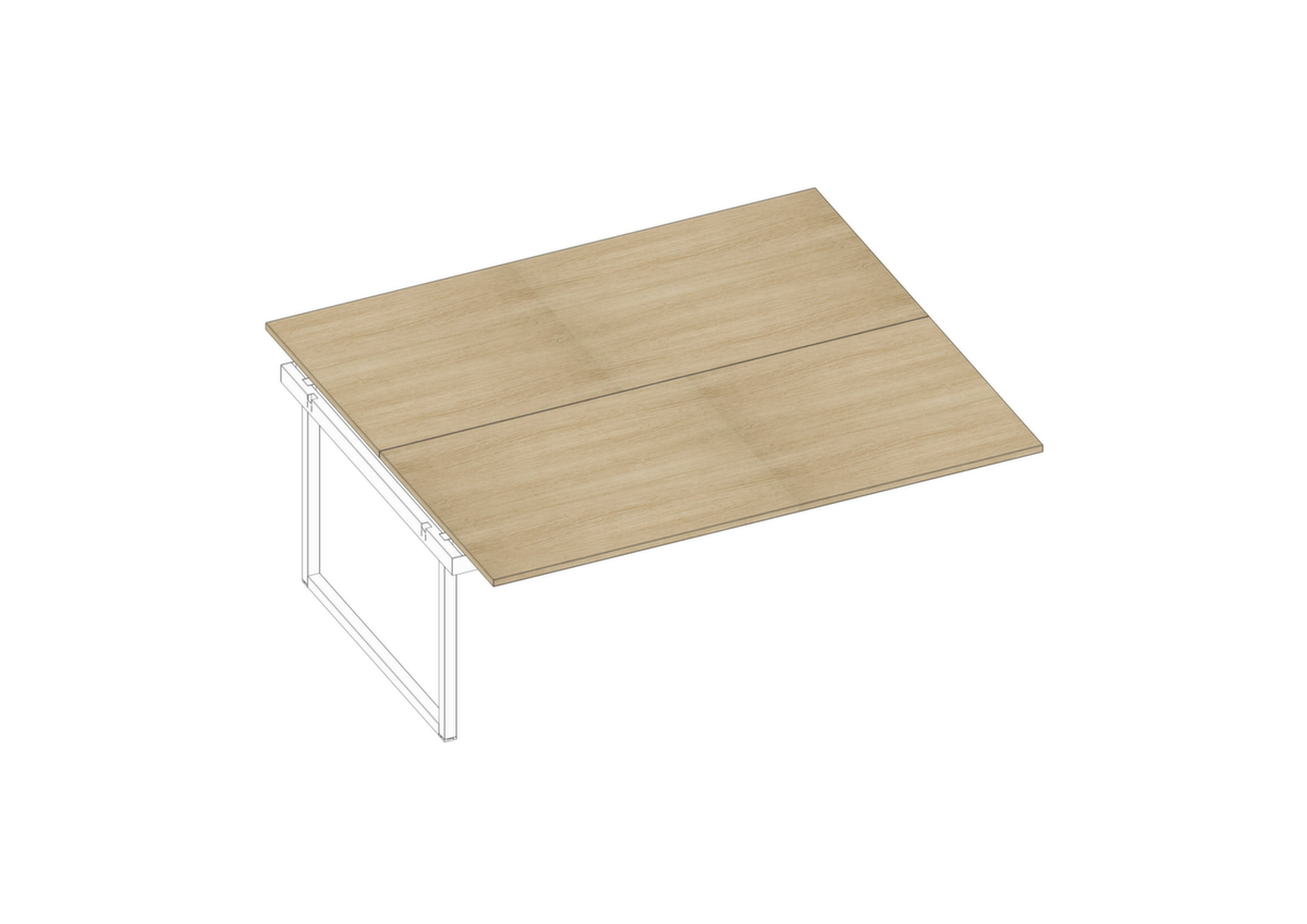 Quadrifoglio Table de rallonge Practika pour bureau Bench avec piètement à patins, largeur x profondeur 1800 x 1600 mm, plaque chêne
