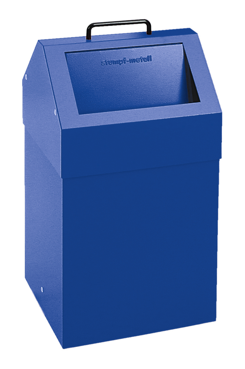 stumpf Conteneur de matériaux recyclables ignifugés, 45 l, RAL5010 bleu gentiane, couvercle RAL5010 bleu gentiane  ZOOM