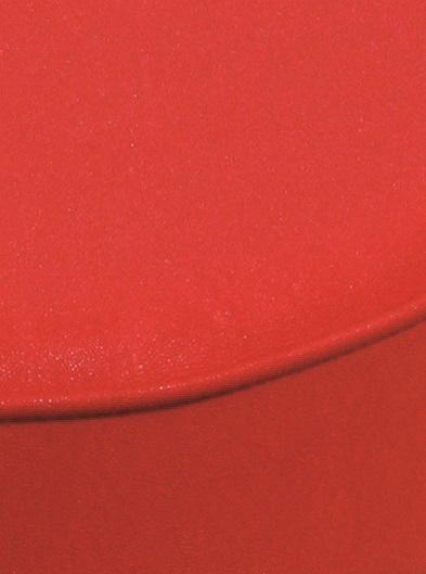 Tabouret pivotant hauteur réglable avec assise en similicuir, assise rouge, roulettes  ZOOM