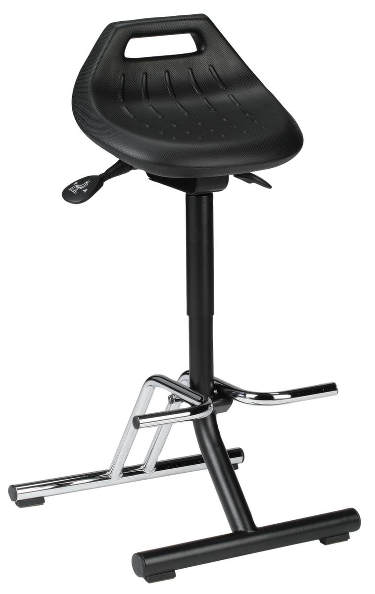 bimos Siège assis-debout rabattable, hauteur d’assise 640 - 840 mm, piètement noir/chrome  ZOOM