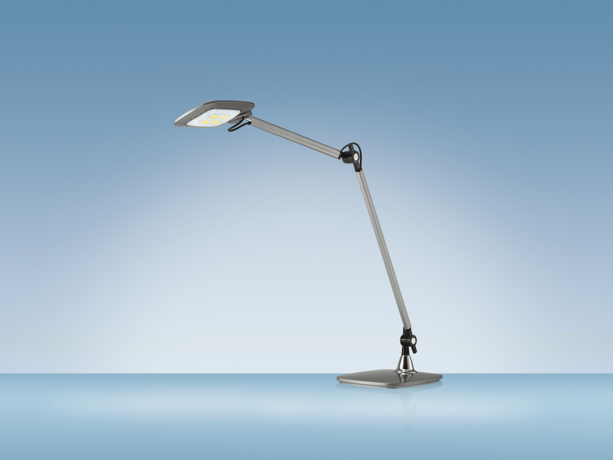 Hansa Lampe de bureau à DEL E-Motion avec interrupteur sensitif, lumière blanc lumière du jour à blanc chaud, argent  ZOOM