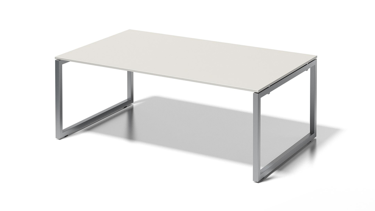 Bisley Bureau de direction et table de conférence Cito avec piètement à patins, largeur x profondeur 2000 x 1200 mm, panneau gris-blanc  ZOOM