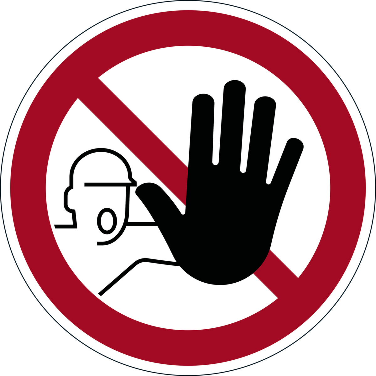 Durable Panneau d'interdiction Accès interdit aux personnes non autorisées, autocollant pour sol, antidérapant  ZOOM