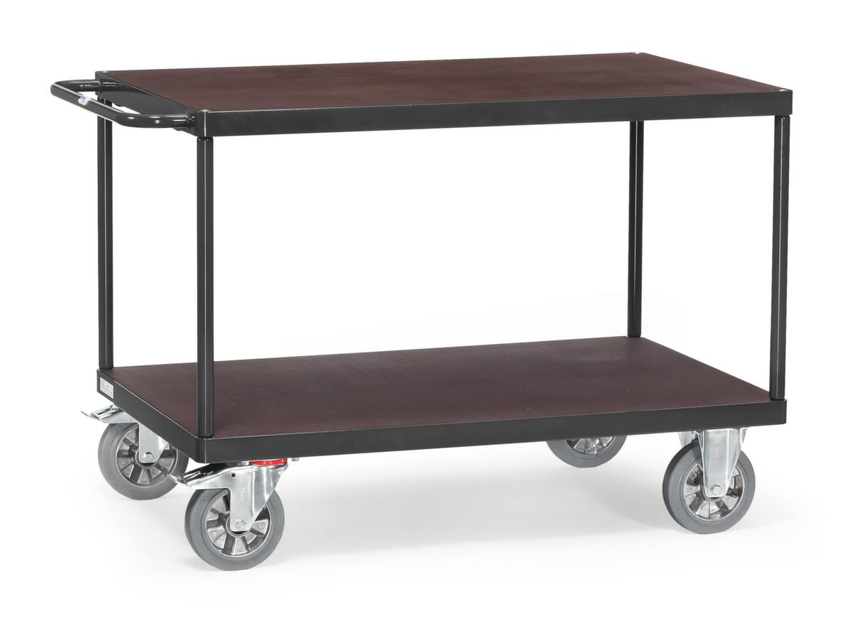fetra Chariot de table GREY EDITION avec étagères antidérapantes 1000x700 mm, force 1200 kg, 2 plateaux  ZOOM