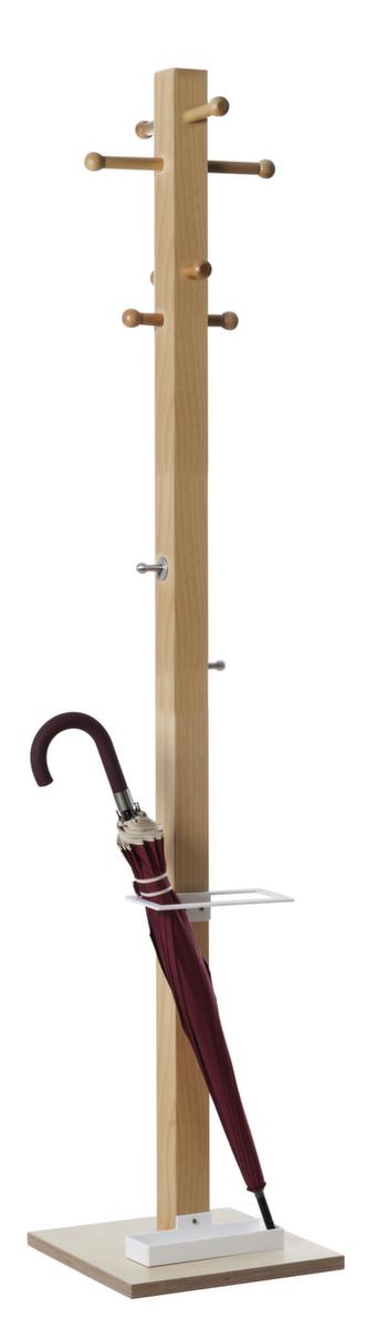 Paperflow Portemanteau easyCloth Wood Range Modell <B> en bois avec porte-parapluies, avec 8/2 crochets, hêtre/blanc  ZOOM