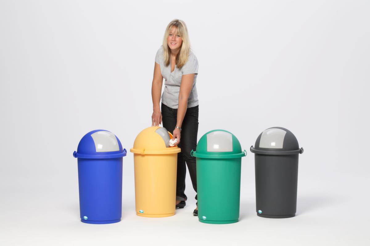 VAR Collecteur de recyclage étanche aux liquides, 50 l, jaune pastel, couvercle argent  ZOOM