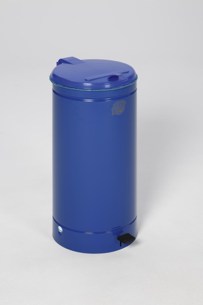 Collecteur de recyclage Euro-Pedal pour sacs de 70 litres, 70 l, RAL5010 bleu gentiane, couvercle bleu  ZOOM
