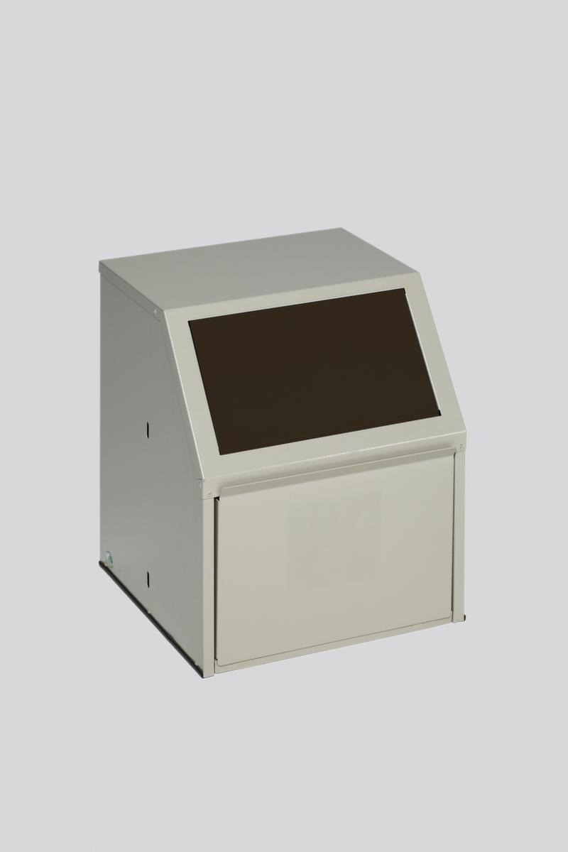 VAR Collecteur de matières recyclables avec rabat frontal, 23 l, RAL7032 gris silex, couvercle marron  ZOOM
