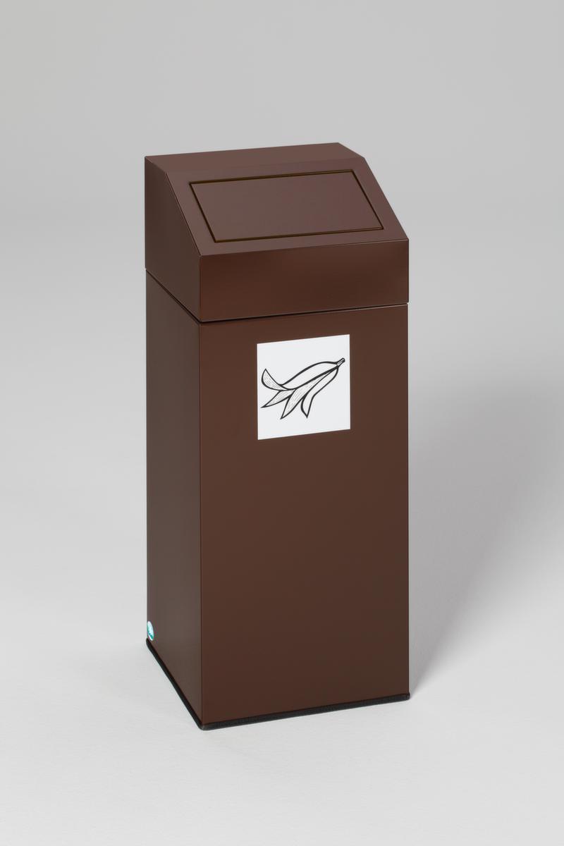 Collecteur de recyclage étiquette autocollante incl., 45 l, RAL7032 gris silex, couvercle gris  ZOOM