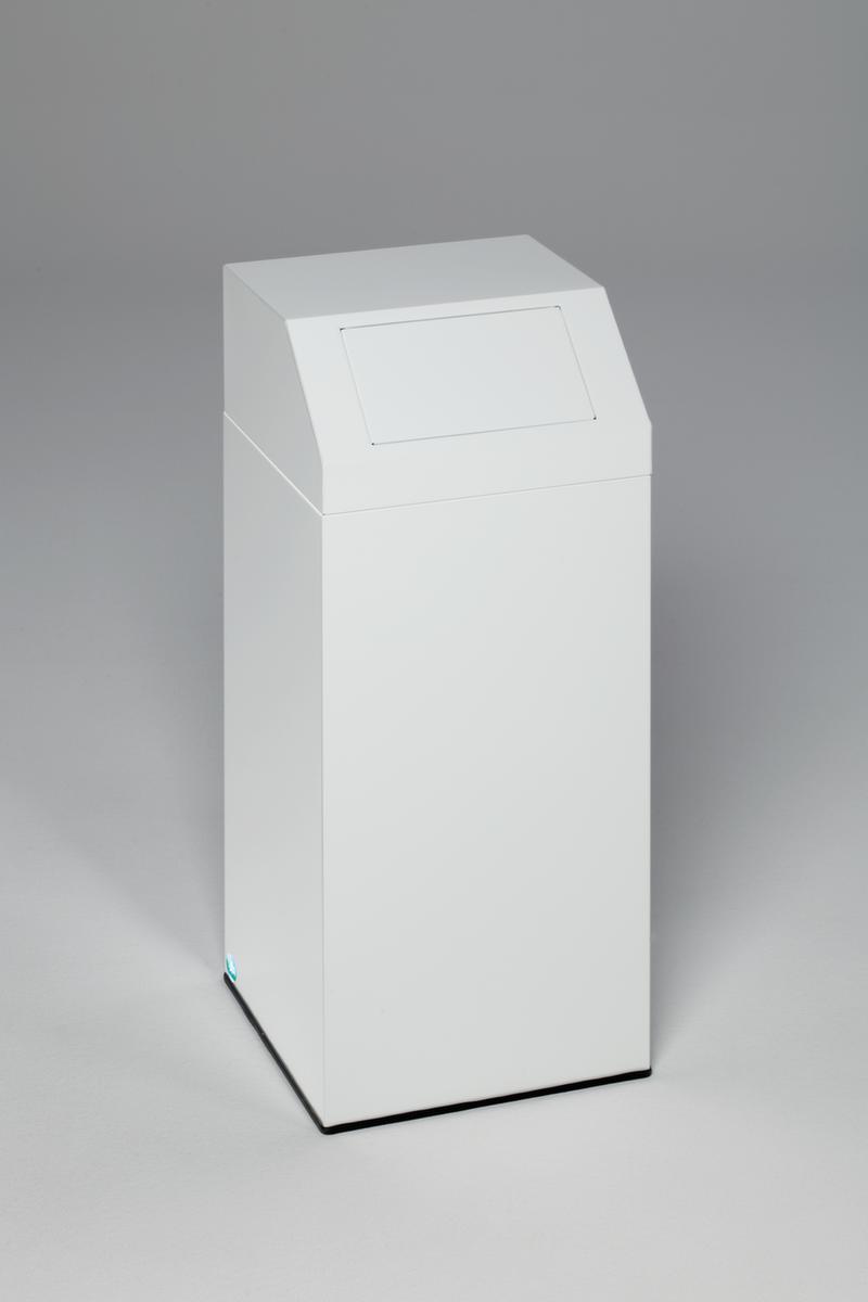 Collecteur de recyclage étiquette autocollante incl., 76 l, RAL9016 blanc signalisation, couvercle blanc  ZOOM